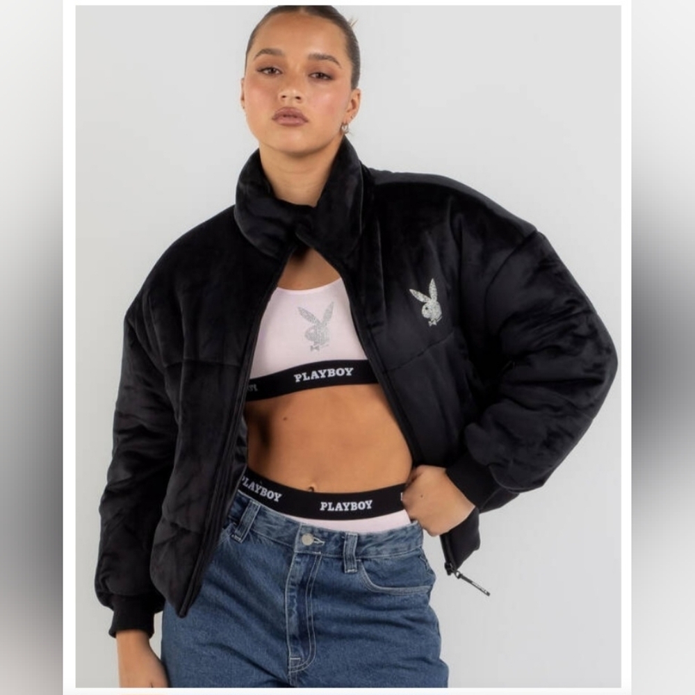 PLAYBOY Velour Puffer Jacket, NWT